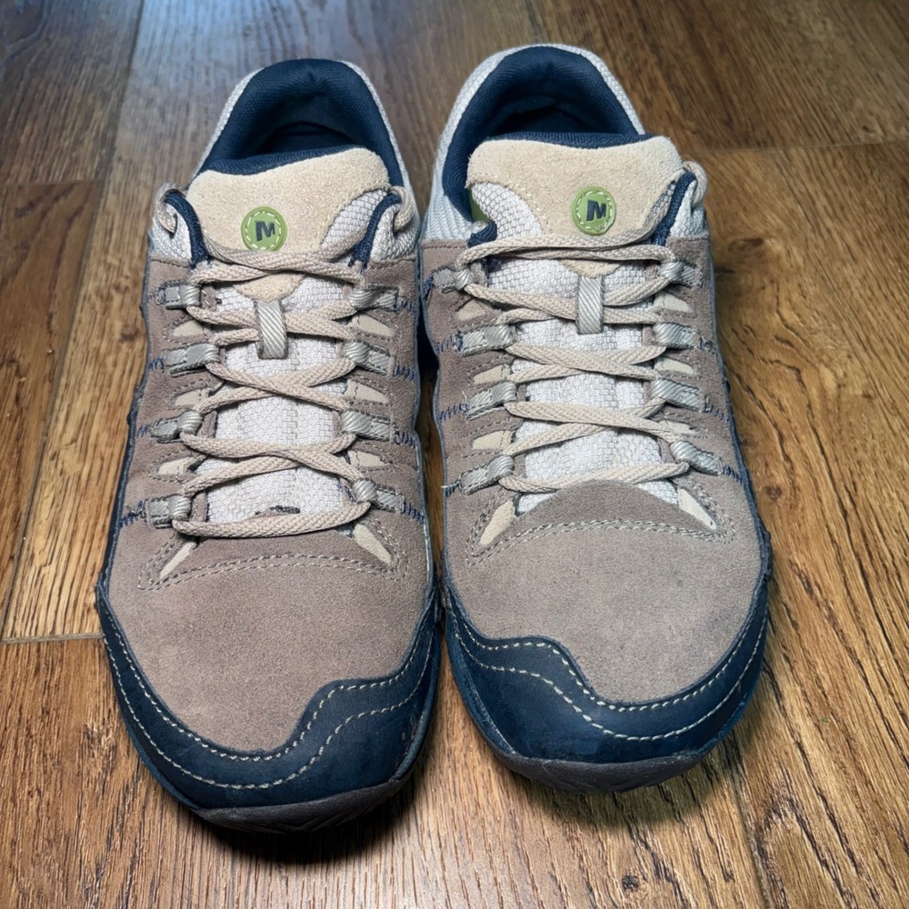 Merrell Helixer Evo Mens 9.5 Brown Navy Hiking Trail Shoes J21911 Gorpcore